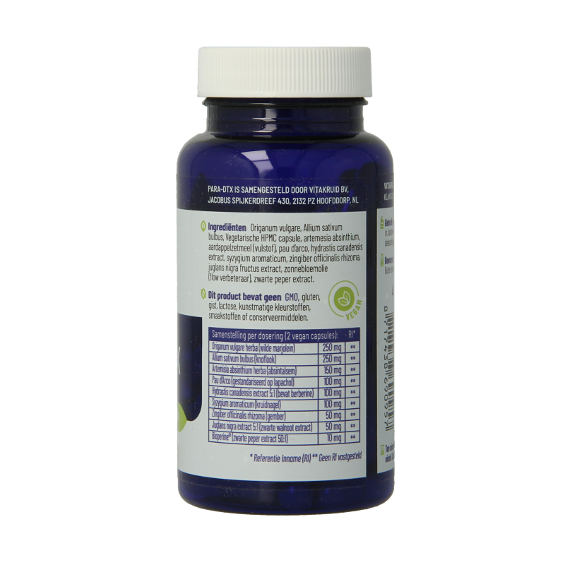 Vitakruid PARA DTX Kruidenformule oa Oregano & Knoflook 60 Vegetarische capsules