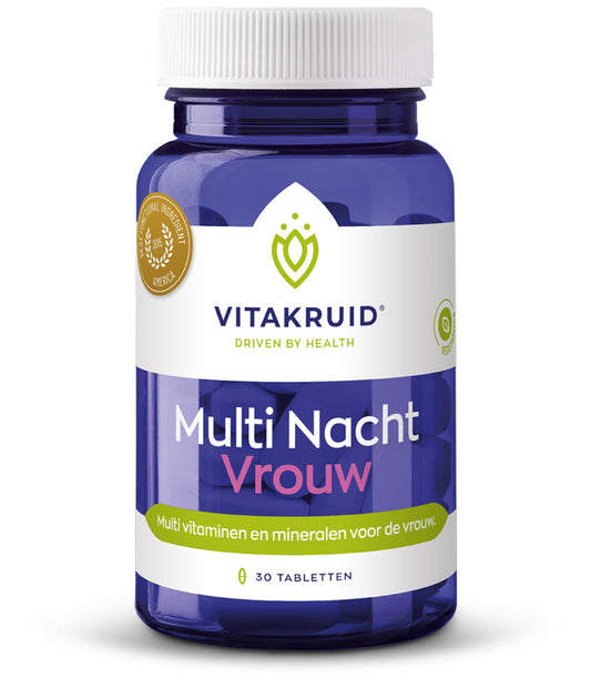 Vitakruid Multi Nacht Vrouw 100% Vegan 30.00 Tabletten