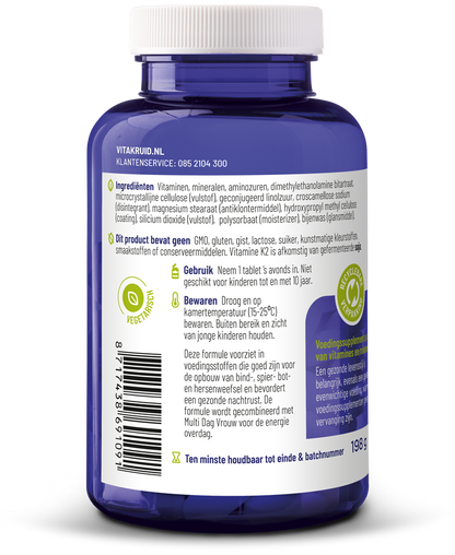 Vitakruid Multi Nacht Vrouw 100% Vegan 90 Tabletten