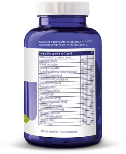 Vitakruid Multi Nacht Vrouw 100% Vegan 90 Tabletten