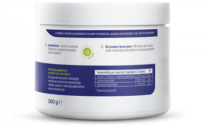 Vitakruid Vitamine C poeder calcium- & magnesiumascorbaat 260 Gram