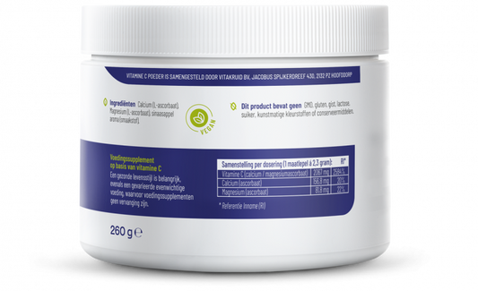 Vitakruid Vitamine C poeder calcium- & magnesiumascorbaat 260.00 Gram