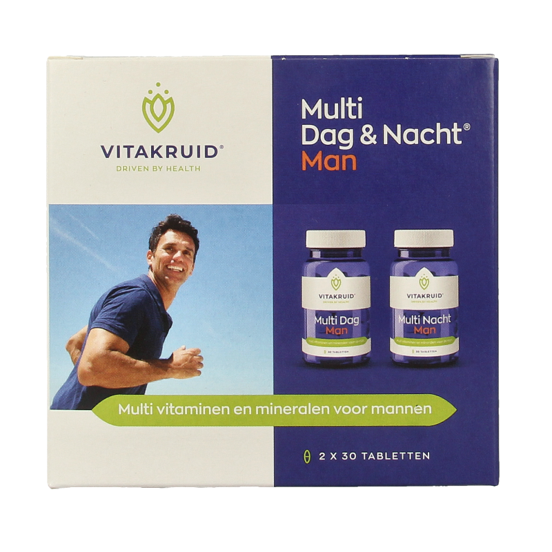 Vitakruid Multi Dag & Nacht Man 100% Vegan 2 x 30 60 Tabletten