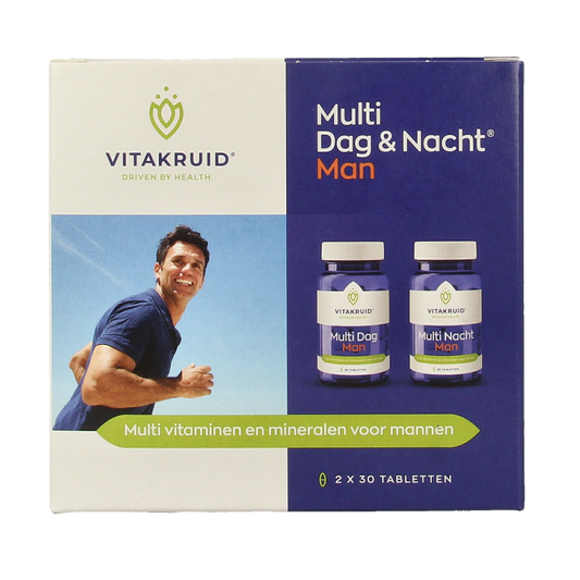 Vitakruid Multi Dag & Nacht Man 100% Vegan 2 x 30 60 Tabletten