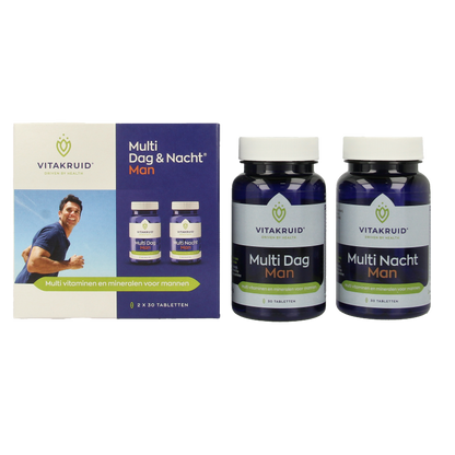 Vitakruid Multi Dag & Nacht Man 100% Vegan 2 x 30 60 Tabletten