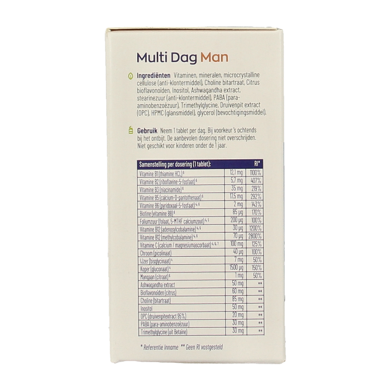 Vitakruid Multi Dag & Nacht Man 100% Vegan 2 x 30 60 Tabletten
