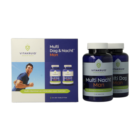 Vitakruid Multi Dag & Nacht Man 100% Vegan 2 x 90 180 Tabletten