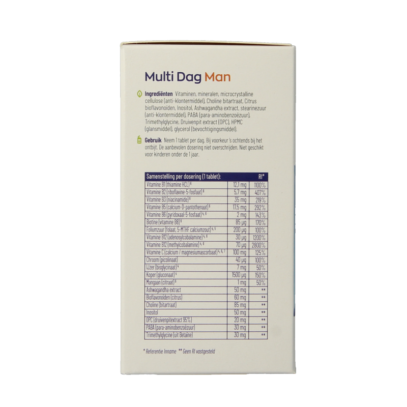 Vitakruid Multi Dag & Nacht Man 100% Vegan 2 x 90 180 Tabletten