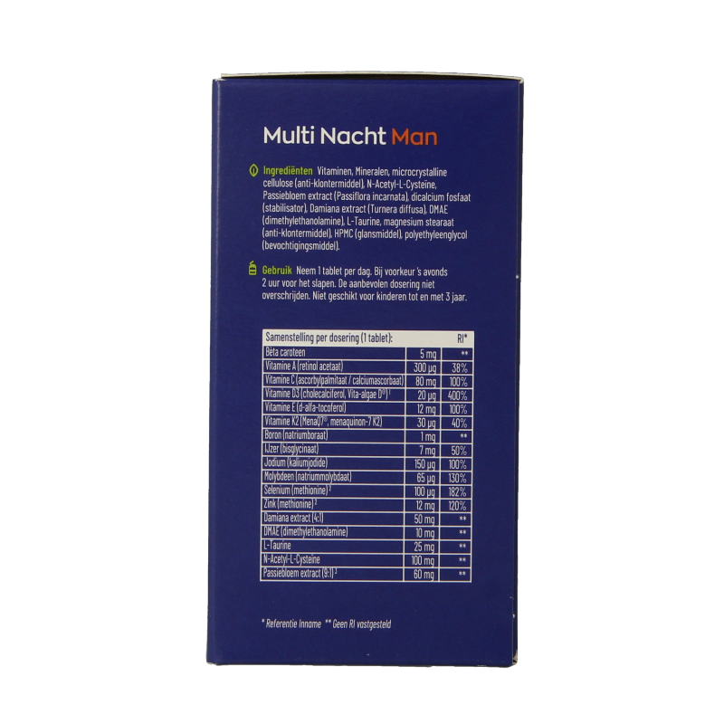 Vitakruid Multi Dag & Nacht Man 100% Vegan 2 x 90 180 Tabletten