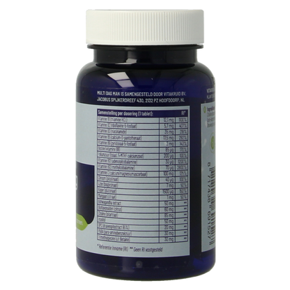 Vitakruid Multi Dag Man 100% Vegan 30 Tabletten