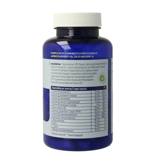 Vitakruid B-Complex Actief met L-Taurine 90.00 Vegetarische capsules