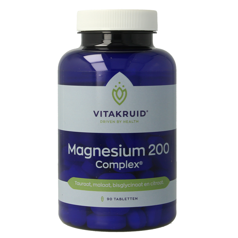 Vitakruid Magnesium 200 Complex Tauraat Malaat Bisglycinaat 90 Tabletten