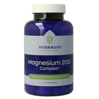 Vitakruid Magnesium 200 Complex Tauraat Malaat Bisglycinaat 90 Tabletten