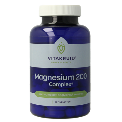 Vitakruid Magnesium 200 Complex Tauraat Malaat Bisglycinaat 90.00 Tabletten