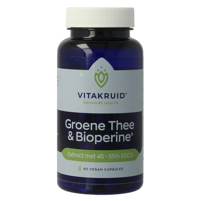 Vitakruid Groene Thee & Bioperine >50% EGCG >80% catechines 60 Vegetarische capsules