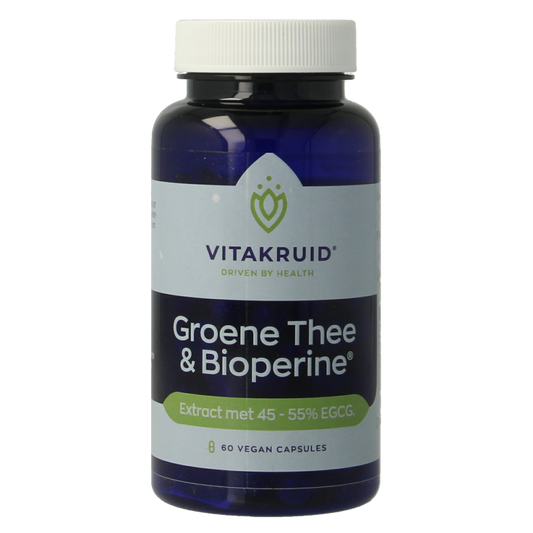 Vitakruid Groene Thee & Bioperine >50% EGCG >80% catechines 60 Vegetarische capsules