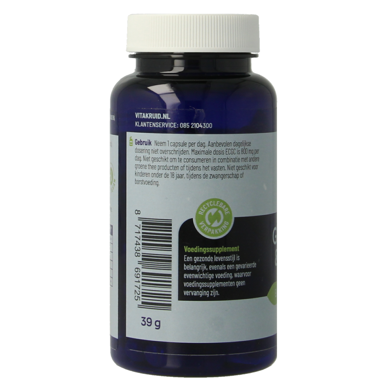 Vitakruid Groene Thee & Bioperine >50% EGCG >80% catechines 60 Vegetarische capsules
