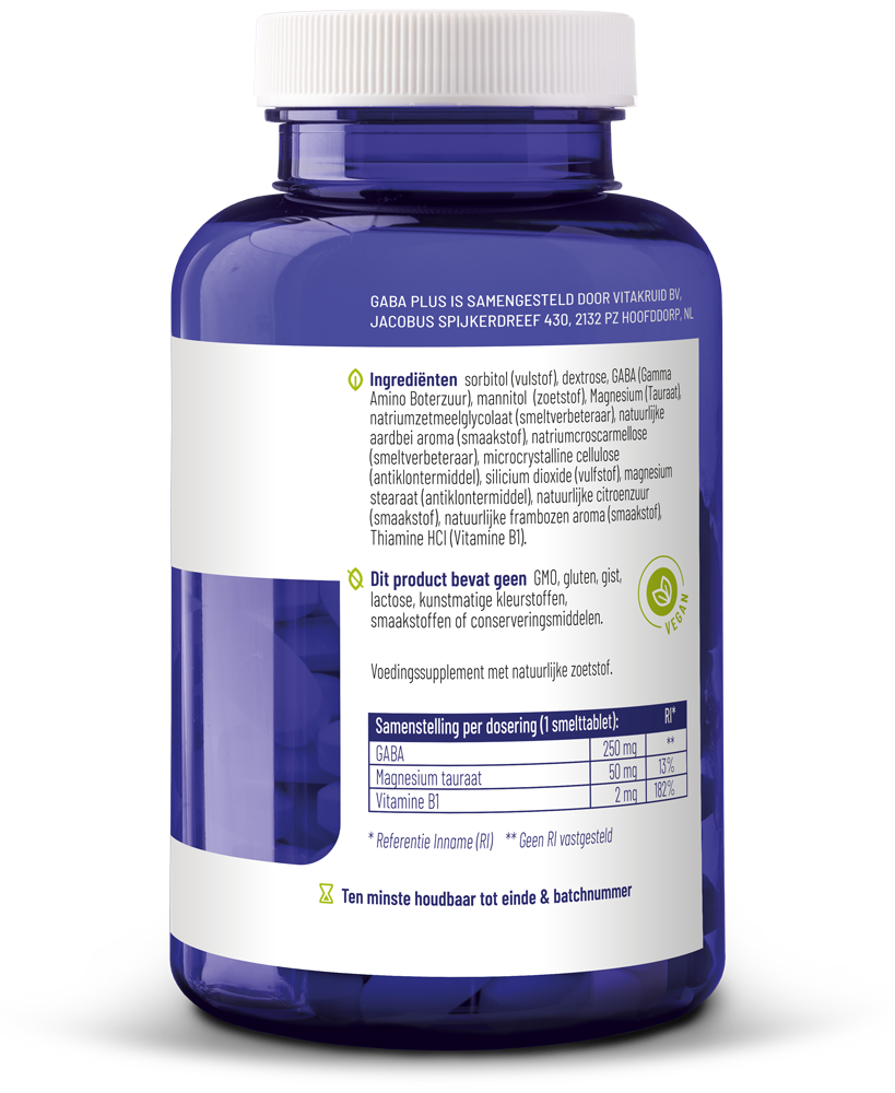 Vitakruid GABA Plus 180 Smelttabletten