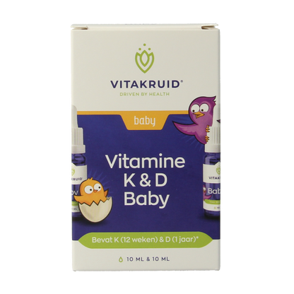 Vitakruid Vitamine K & D baby druppels 10ml 20 Milliliter