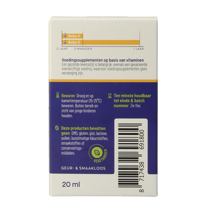 Vitakruid Vitamine K & D baby druppels 10ml 20 Milliliter