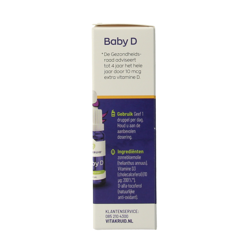 Vitakruid Vitamine K & D baby druppels 10ml 20 Milliliter