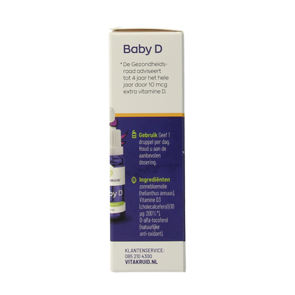 Vitakruid Vitamine K & D baby druppels 10ml 20 Milliliter