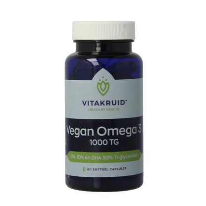 Vitakruid Vegan omega 3 1000 triglyceriden 300 DHA 100 EPA 60 Softgels