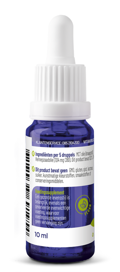 Vitakruid CBD Olie 5% full spectrum met MCT als drager 10 Milliliter