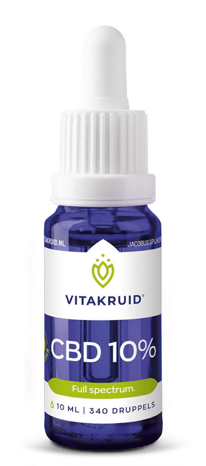 Vitakruid CBD Olie 10% full spectrum met MCT als drager 10 Milliliter