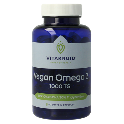 Vitakruid Vegan omega 3 1000 triglyceriden 300 DHA 100 EPA 90 Softgels
