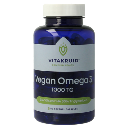 Vitakruid Vegan omega 3 1000 triglyceriden 300 DHA 100 EPA 90.00 Softgels