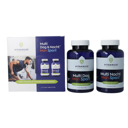 Vitakruid Multi Dag & Nacht Man Sport 100% Vegan 2 x 90 180 Tabletten