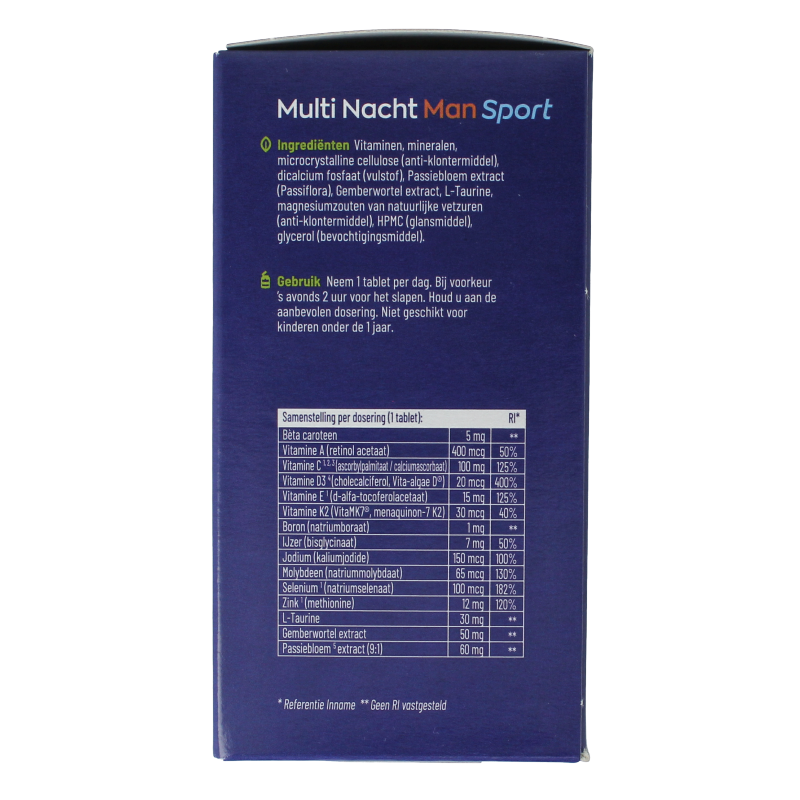 Vitakruid Multi Dag & Nacht Man Sport 100% Vegan 2 x 90 180 Tabletten