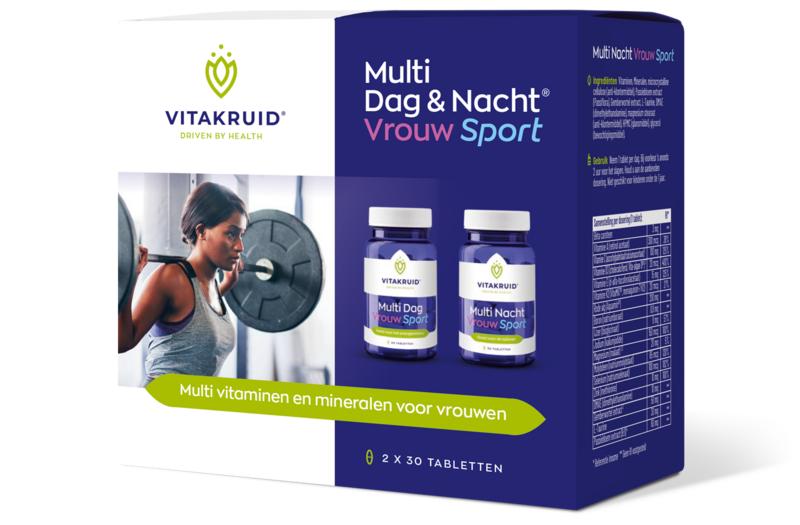Vitakruid Multi Dag & Nacht Vrouw Sport 100% Vegan 2 x 30 60 Tabletten