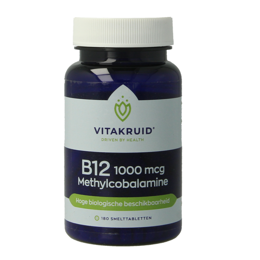 Vitakruid B12 1000 mcg Actief Methylcobalamine 180 Smelttabletten