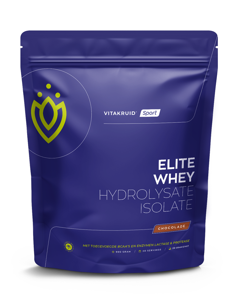Vitakruid Elite whey 50% hydrolysate/50% isolate chocolade 990 Gram
