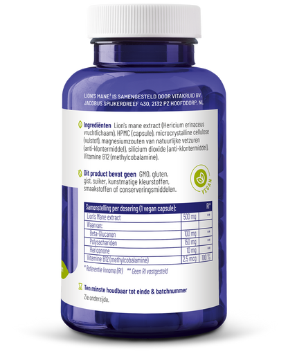Vitakruid Lions mane 90.00 Vegetarische capsules