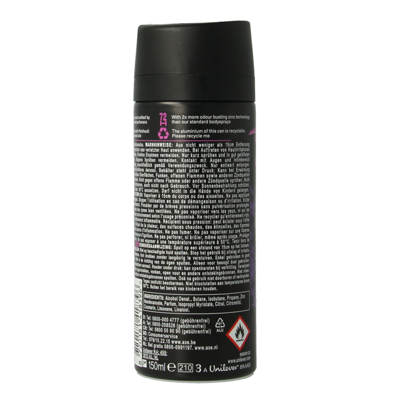 AXE Deodorant bodyspray purple patchouli 150 Milliliter