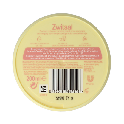 Zwitsal Zachte creme pot 200 Milliliter