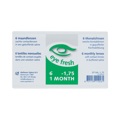 Eyefresh Eye Fresh maandlenzen 6-pack -1.75 6.00 Stuks