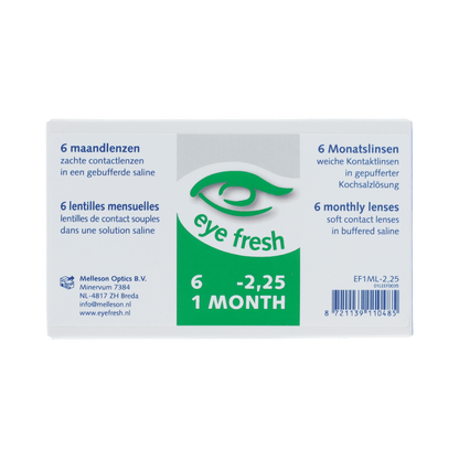 Eyefresh Eye Fresh maandlenzen 6-pack -2.25 6.00 Stuks