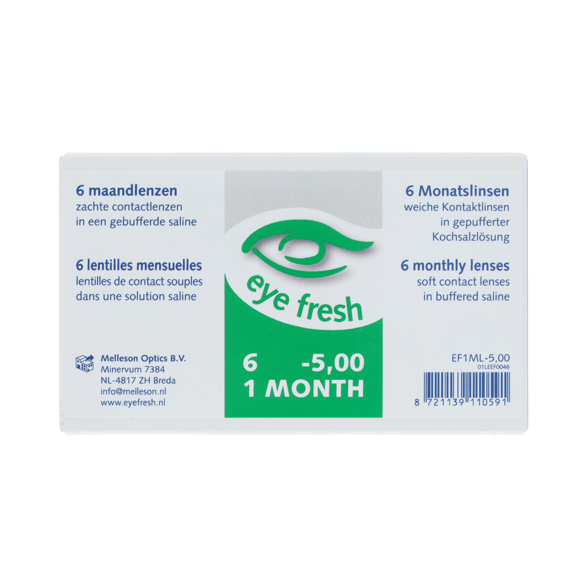Eyefresh Eye Fresh maandlenzen 6-pack -5.00 6.00 Stuks