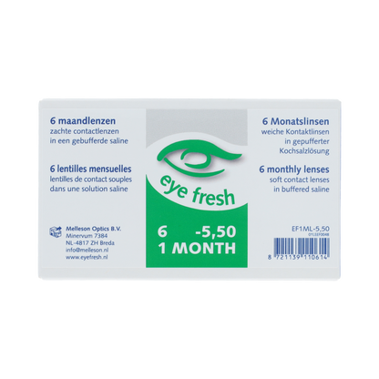 Eyefresh Eye Fresh maandlenzen 6-pack -5.50 6.00 Stuks