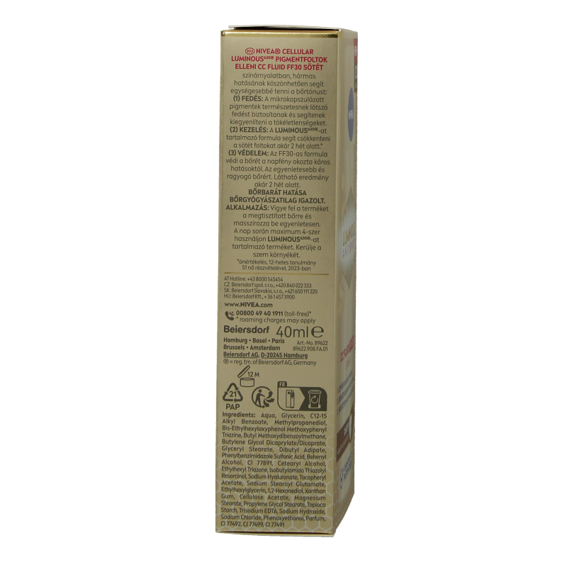 Nivea Cellular luminous 630 fluid dark SPF30 40 Milliliter